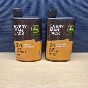 2-Every Man Jack John Deere 2-in-1 Shampoo Conditioner Iron Horizon 13.5 oz  New